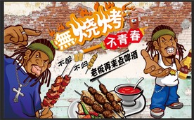 烧烤背景墙