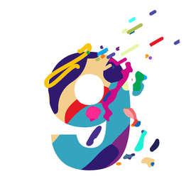 艺术彩色设计字母数字9