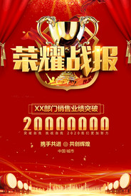 企业销售业绩喜报海报