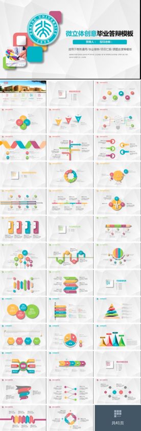 微立体创意毕业答辩模板