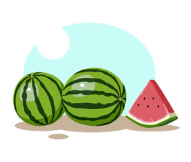 水果系列矢量插画之西瓜