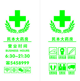 药房门贴