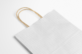 天然牛皮纸购物袋3实体模型套装