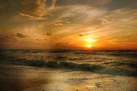 海边日落黄昏太阳