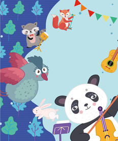 玩耍的动物漫画海报