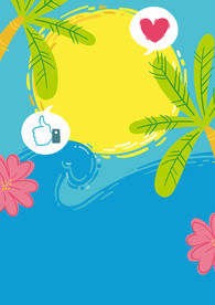 清爽夏日卡通海报