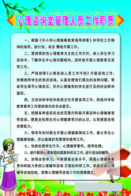 心理室管理人员工作职责