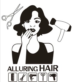 发廊 美发店背景墙 美发卷发