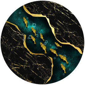 新中式金箔鎏金大理石纹装饰画