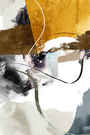 新中式泼墨水彩油画装饰画