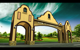 小区大门后期效果图