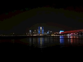 苏州东方之门夜景