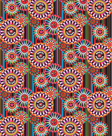 五角星圆圈竖条彩色多星印花