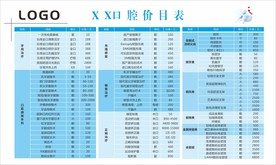 牙科价目表