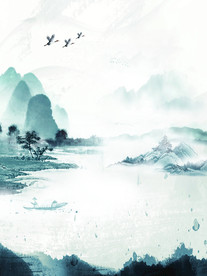 复古,水墨,中国风,墨水,仙鹤