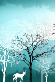 森林麋鹿装饰画