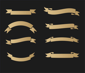金色矢量飘带