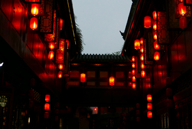 成都锦里红灯笼夜景