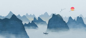 中国风山水背景