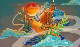 国潮仙鹤插画
