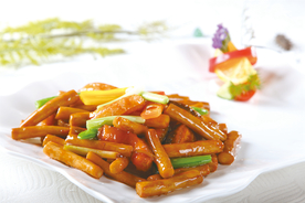 茶树菇炒鳝柳