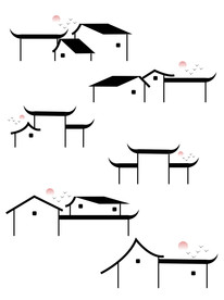 江南徽派水墨风格建筑