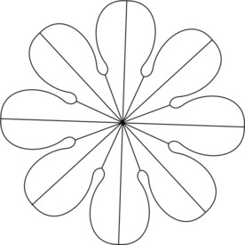 八瓣花线条