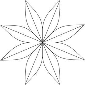 八瓣花线条
