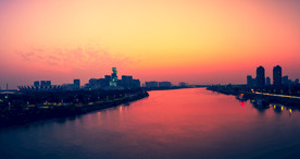 城市黄昏