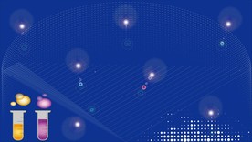 蓝底分子结构科技素材
