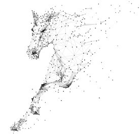 粒子马剪影矢量AI文件