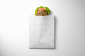 三明治小吃纸袋样机集