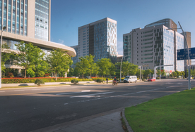 城市街道建筑大楼背景素材