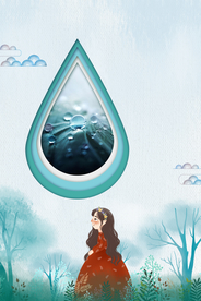 水滴 水珠 卡通女孩