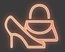 霓虹灯鞋子皮包