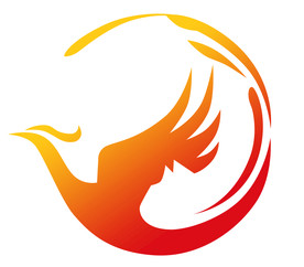 矢量 凤凰 带路径 渐变叠加