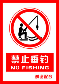 安全禁止标识牌 禁止垂钓