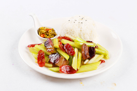 西芹腊味饭