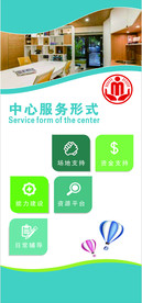 图标 绿色 中心服务形式 展架