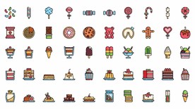 甜点 饼干 冰淇淋 蛋糕 图标