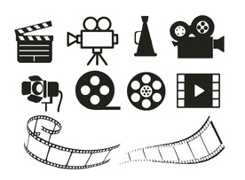 电影片场胶片道具矢量元素