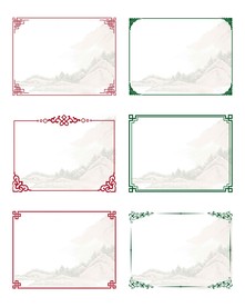 中式边框 欧式花纹背景
