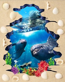 3D海底世界地板画