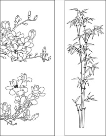 玉兰花竹子