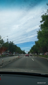 蓝天 白云 道路 公路 隔离带