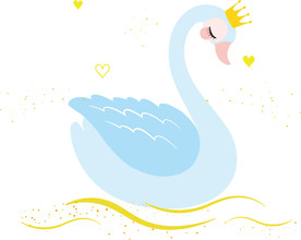 天鹅蓝矢量印刷