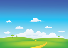 蓝天白云草地