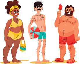 沙滩休闲度假人物