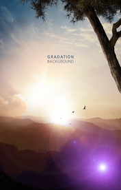 梦幻晚霞海报设计