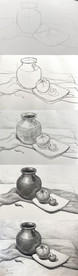 静物组合写生素描步骤图